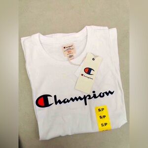 Champion Classic White Cotton Tee S size